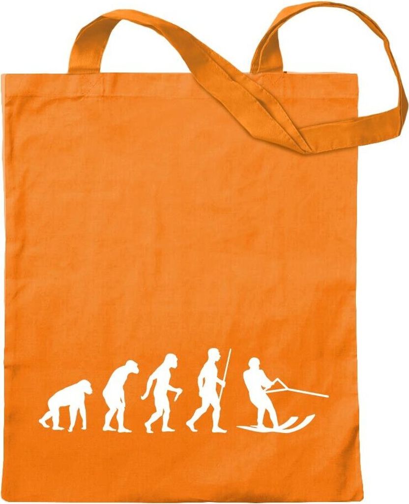 Kiwistar - Baumwolltasche - mandarin - Wasserski Evolution - Tragetasche Stoffbeutel Umhängetasche langer Henkel