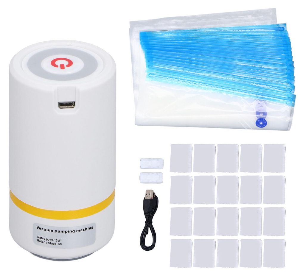 43-teiliges Filament-Aufbewahrungsbeutel-Vakuum-Set zum Trocknen, versiegelt mit automatischer 5V-3W-Pumpe, Trockenmittel-Clips, 3D-Druckerzubehör