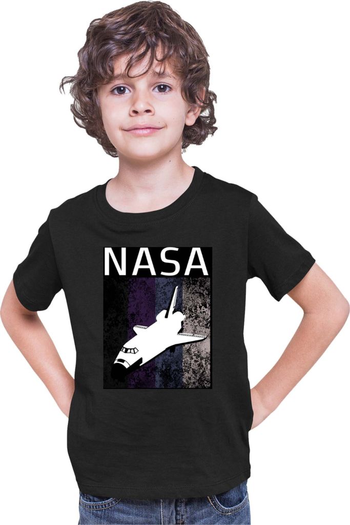 Kinder T-Shirt Nasa Space Theme Nasa 014, 12-13 Jahr - 152 / Schwarz