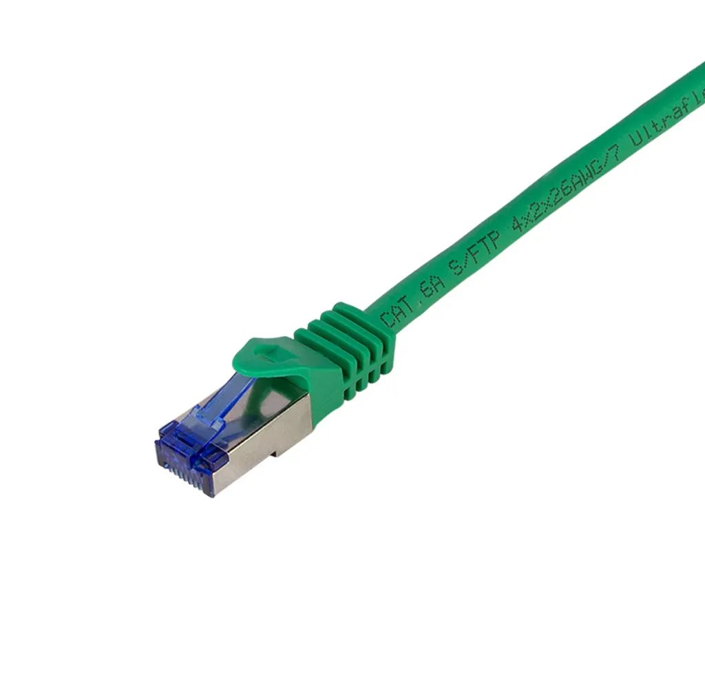 Câble Réseau Ultraflex S/FTP Cat.6A 1m Vert Flexible et Blindé