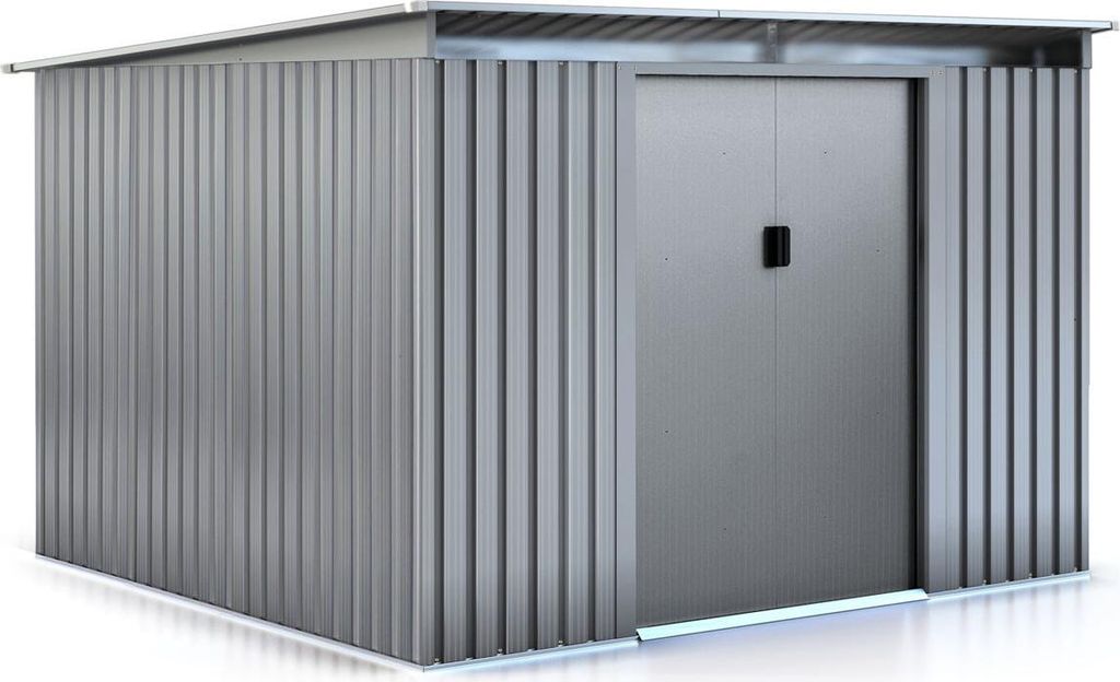 Abri de jardin métal toit plat "Texas" - 6,29 m² - Gris Image du produit 