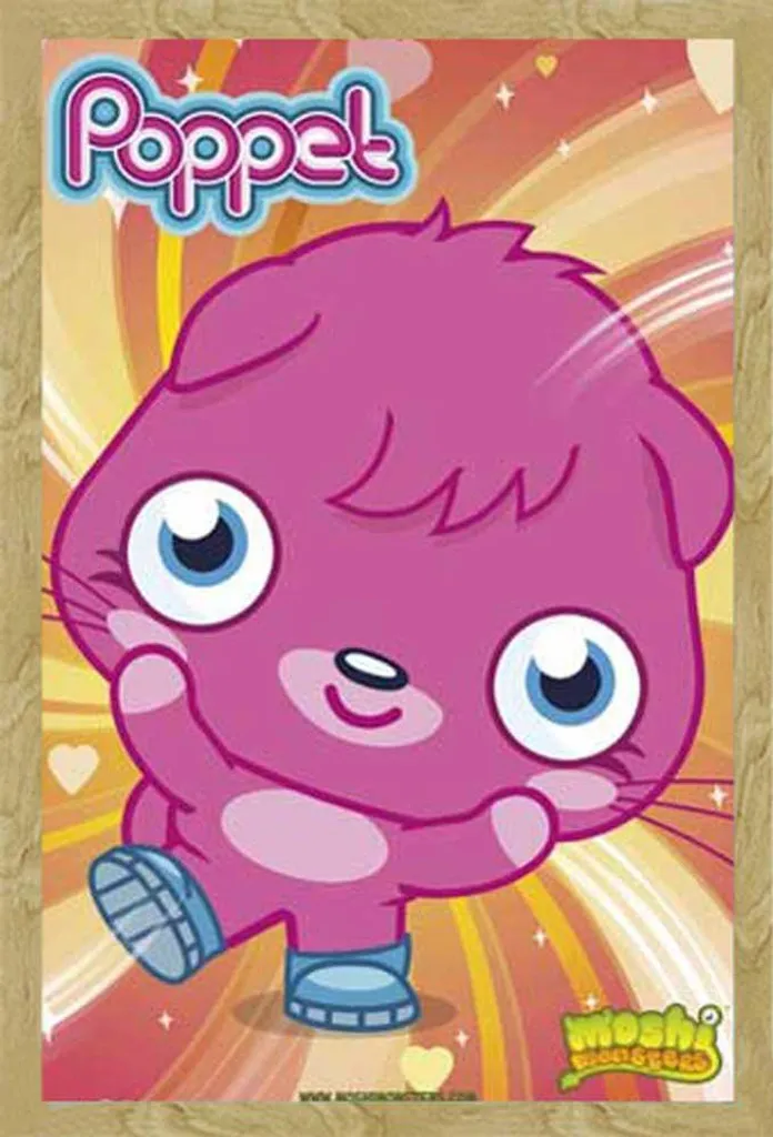 Moshi Monsters - Poster - Poppet + cornice rimovibile, Shinsuke® Maxi MDF faggio, vetro acrilico