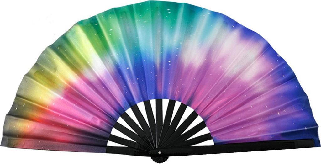 UV-fluoreszierender Faltventilator, leichter Kung-Fu-Tanz-Performance-Handventilator, tragbarer Sommerkühlventilator, Dekoration, Partyzubehör