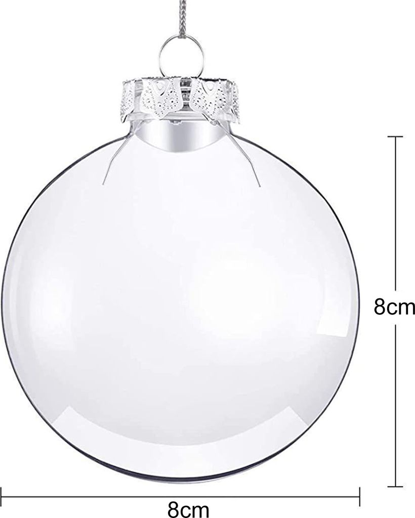 Transparente Weihnachtskugel zum Aufhängen, langlebig, bruchsicher, einfache Installation, Weihnachtsbaumkugel-Anhänger