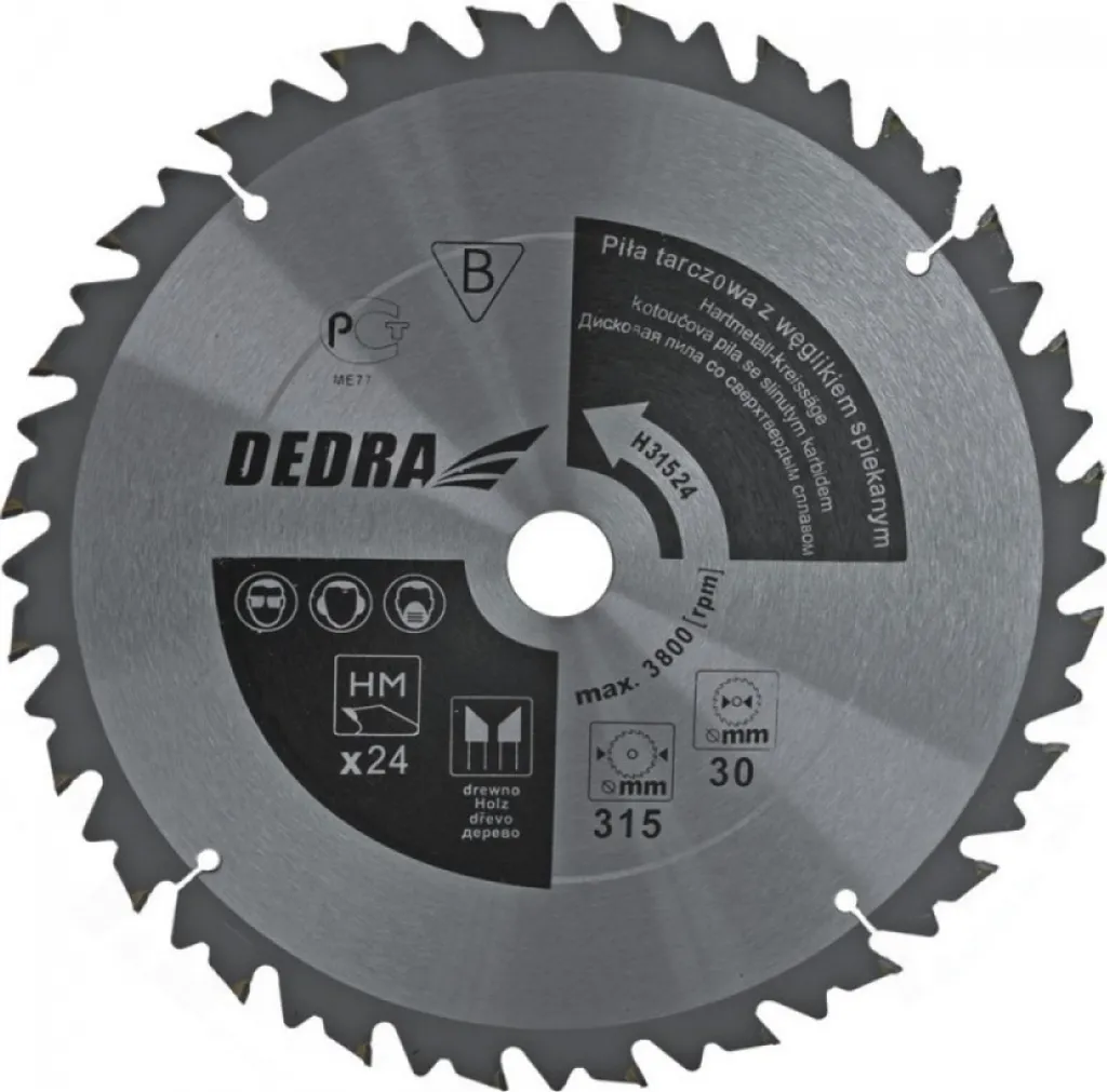 Lame Scie 315x30mm Anti-Rejet pour Couper le Bois sans Effort 24 Dents