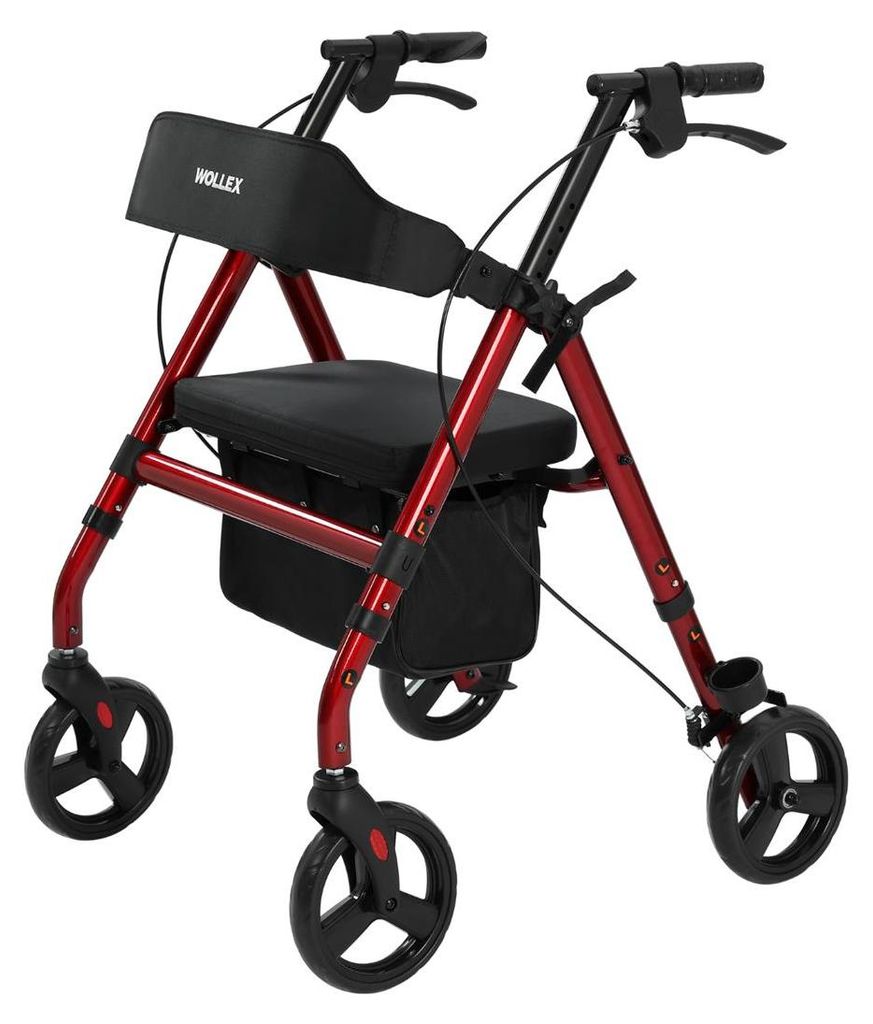 maxErgo Rollator Rot Gehhilfe für Outdoor Indoor zugelassen Produktbild 