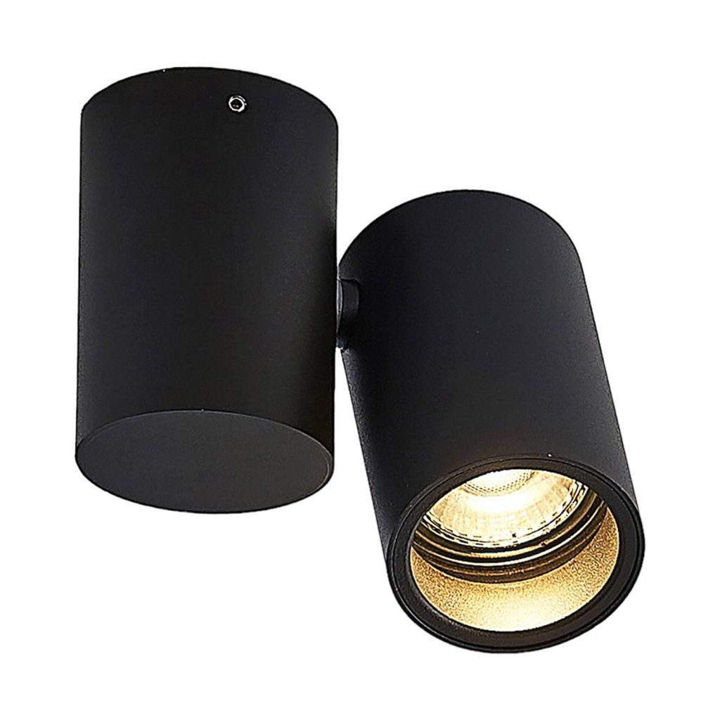 Arcchio Deckenlampe Gesina, 1-flg., schwarz, Alu, 11,6 cm