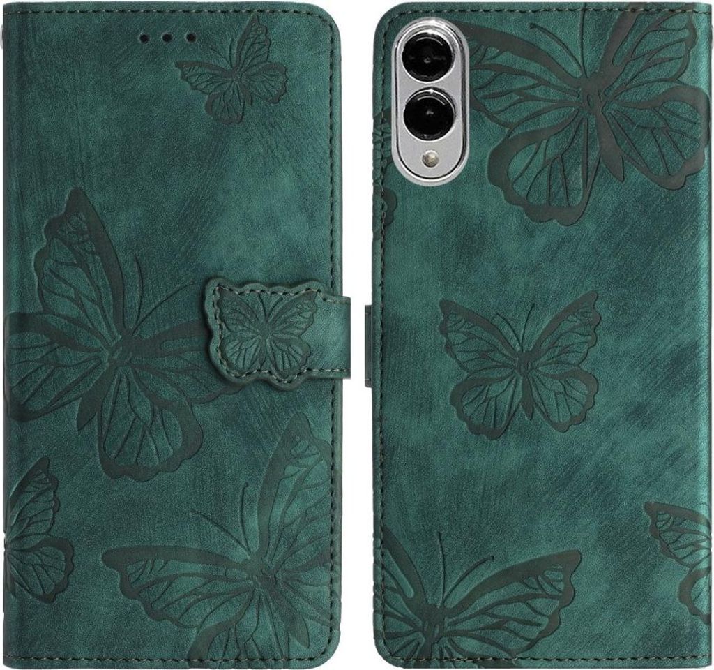 Samsung Galaxy S25 Edge Hülle - Coverup Schmetterlinge Klapphülle - Grün