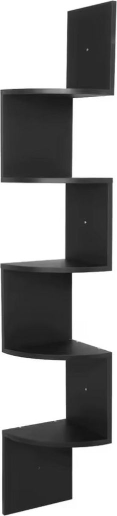 Happyment Schwebender Bücher-Turm – Wandregal für die Wand – Bücherregal – Wandboard – Fotoregale Kinderzimmer – Schwarz – MDF