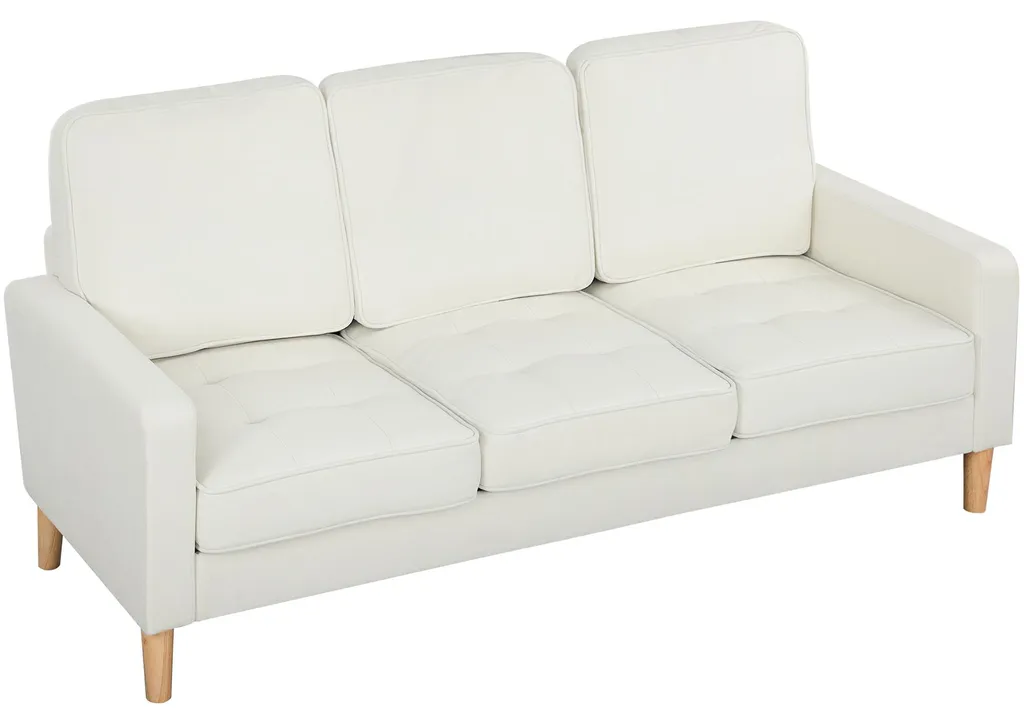 Canapé 3 places velours crème : confort et gain de place design