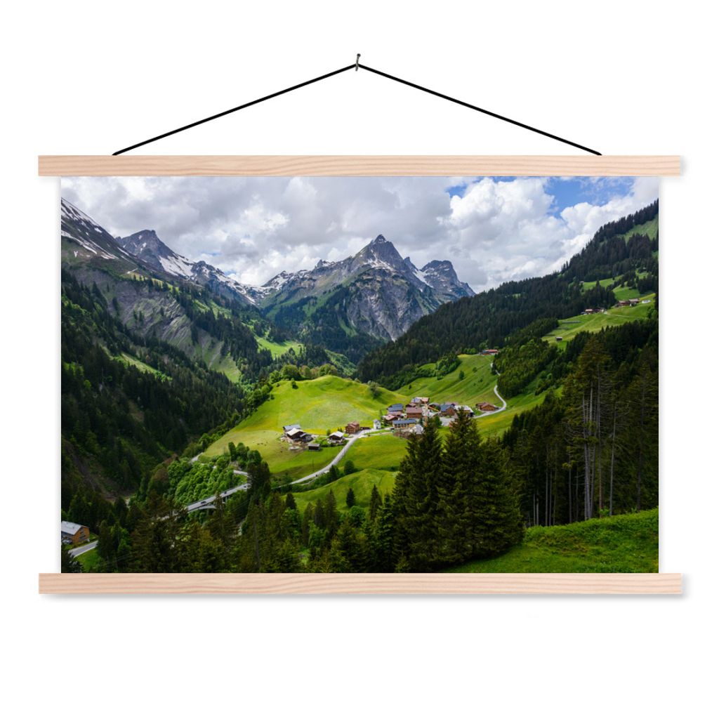 MuchoWow Textilposter Berge in Österreich 60x40 cm mit holzfarbenen Rahmen - Bilder