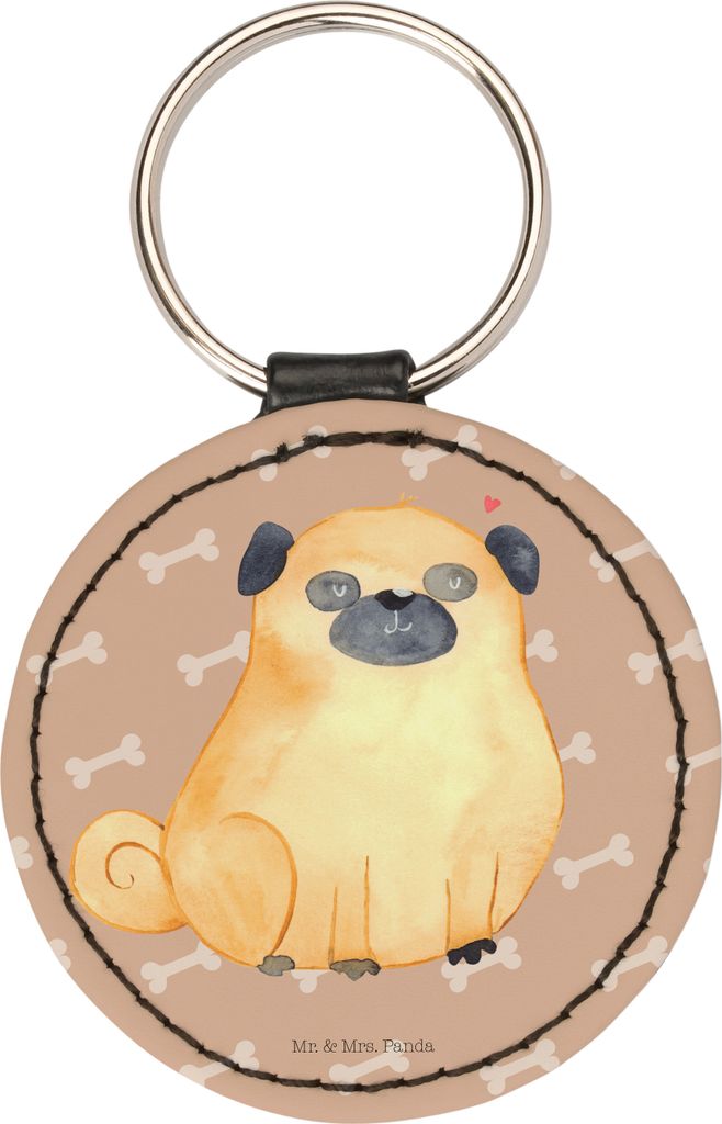Mr. & Mrs. Panda Anhänger Mops - Hundeglück - Geschenk, Schlüsselanhänger Bedruckt, Tierliebhaber, Hund, Knuffig, edel, für schlüssel, Tasche...