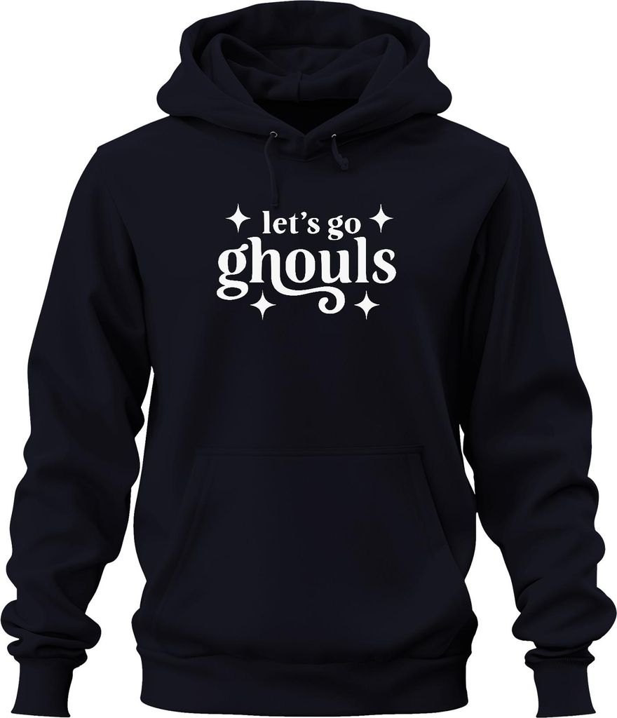 let's go ghouls Halloween Geister Grusel Party Kostüm Spuk Retro Uni Hoodie Kapuzenpullover, Navy, XL