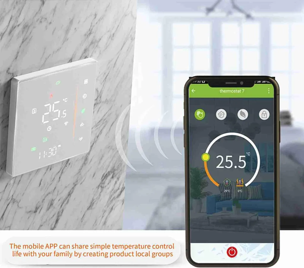 Thermostat Programmable WiFi Noir Compatible Alexa et Google Home 5A - 4