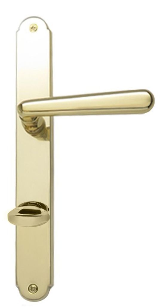 Ghidini Altwien Tirol Langschildgarnitur M1 Messing poliert (Lochung: WC) Lochung: WC
