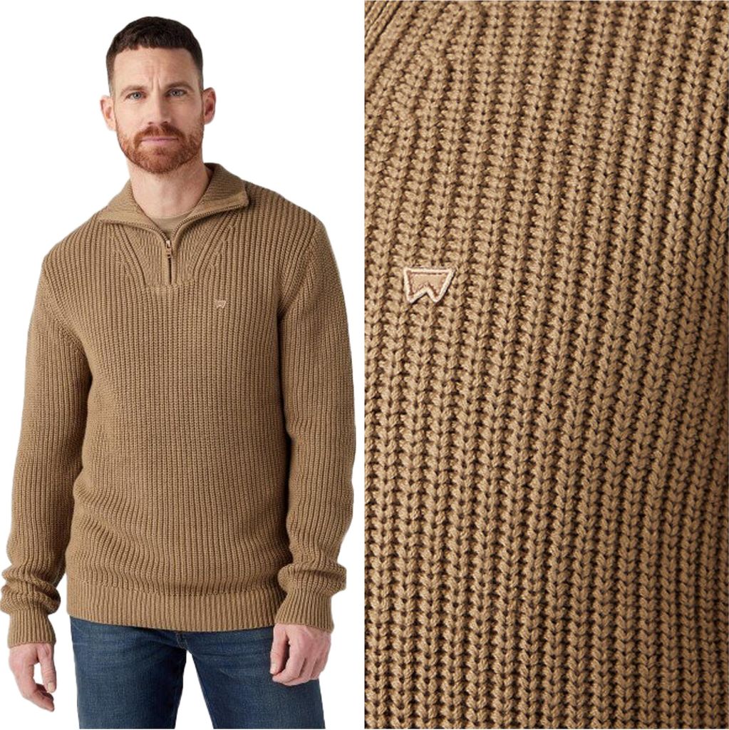 Wrangler Herren -Halbzip -Strick -Blei 112343105 W8D001678