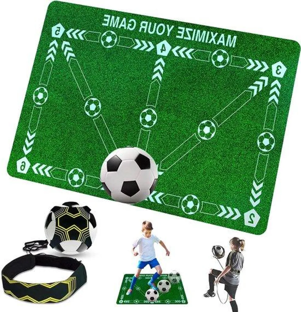 Tapis entraînement football enfants 60x90cm caoutchouc antichoc