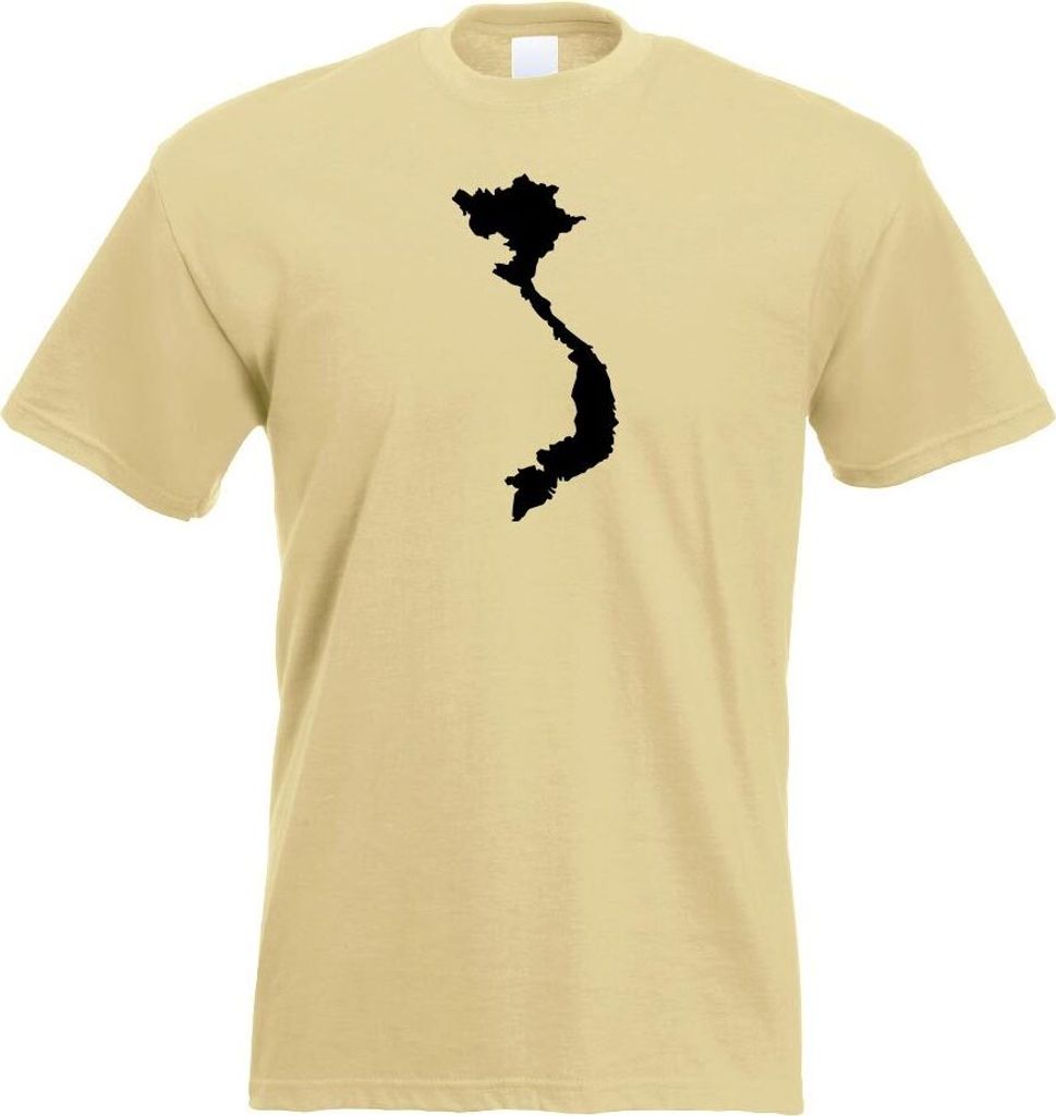 Kiwistar - T-Shirt - Khaki - Vietnam Umriss Kontur Herren Funshirt Bedruckt Design Sprüche Spruch Motive - mit Motiv Bedruckt - Funshirt Design - ...