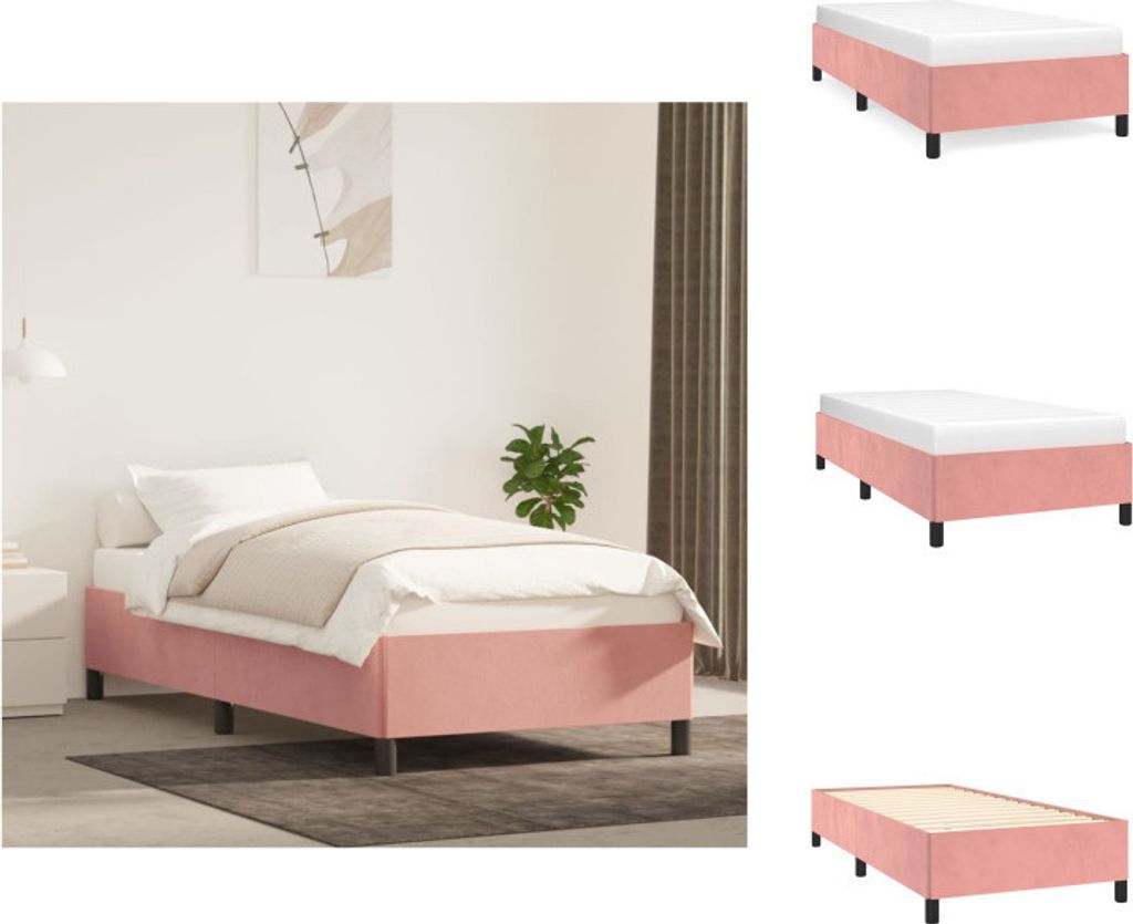 vidaXL Bettgestell Rosa 80x200 cm Samt - Betten & Bettgestelle