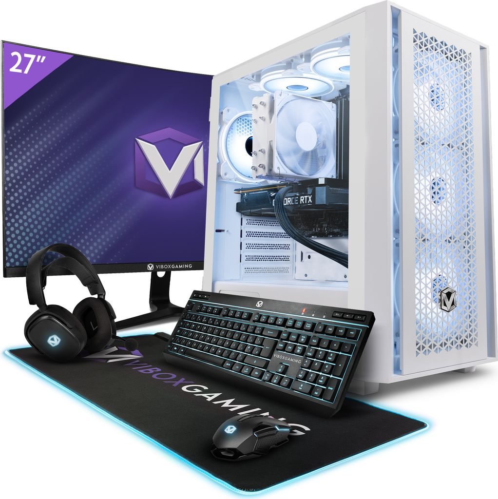 Vibox X-10 Gaming PC Set Komplett - Monitor 27 Zoll - Intel Core i9 14900KF 6,0 GHz - Nvidia RTX 3060 12 GB - 32 GB RAM - 1 TB NVMe M.2 SSD - Windo...