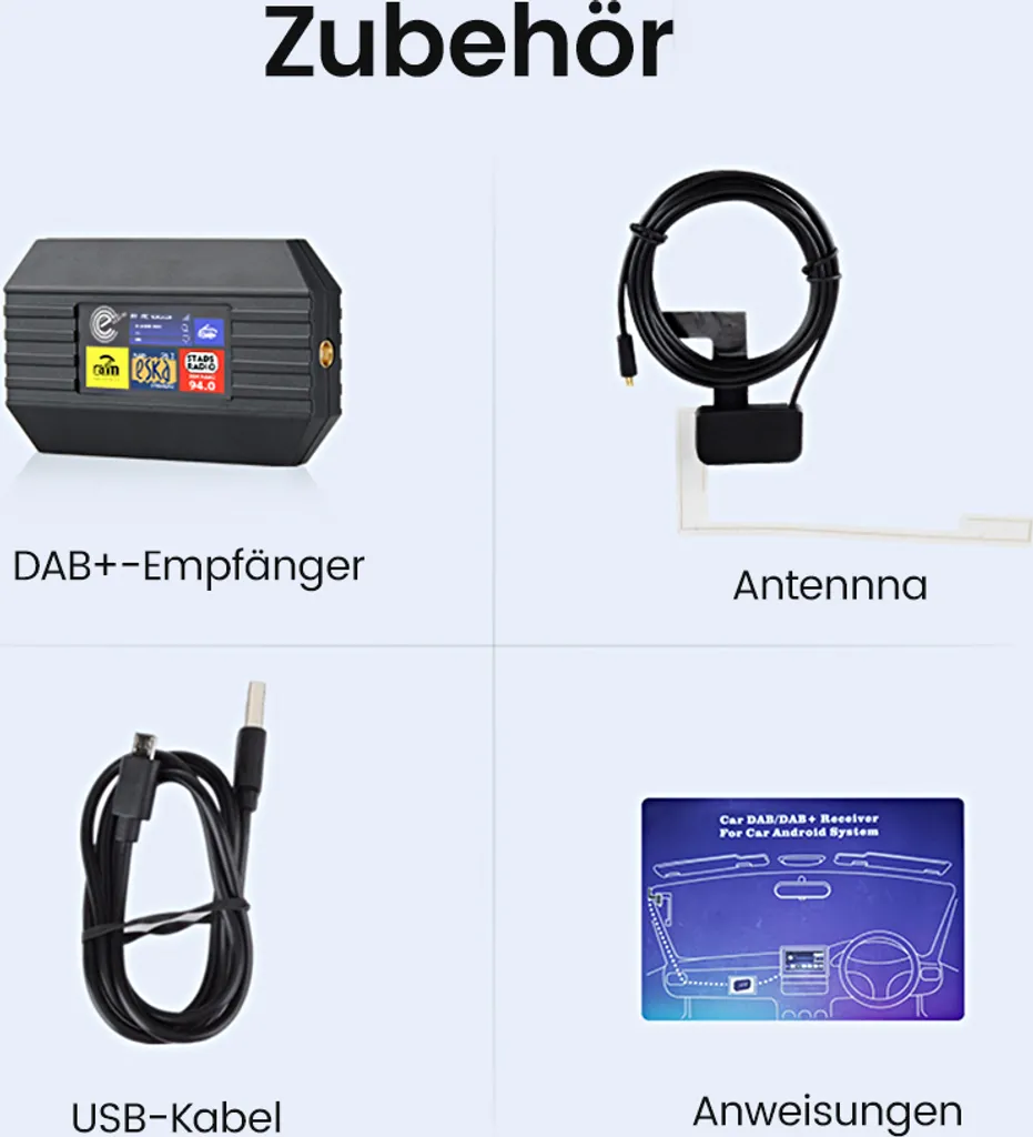 Adaptateur Radio Numérique DAB+ USB avec Antenne pour Poste Android - 6