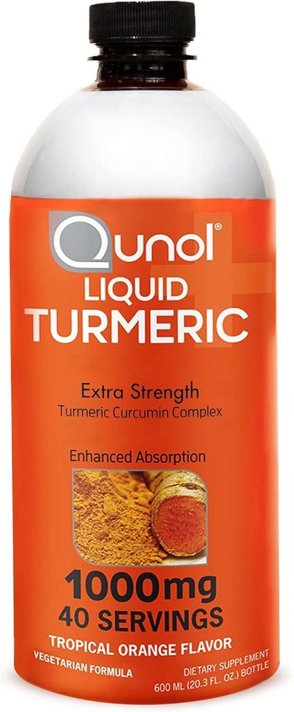 Qunol Flüssiges Kurkuma Extra Stärke – 1000 mg Tropische Orange (600 ml)