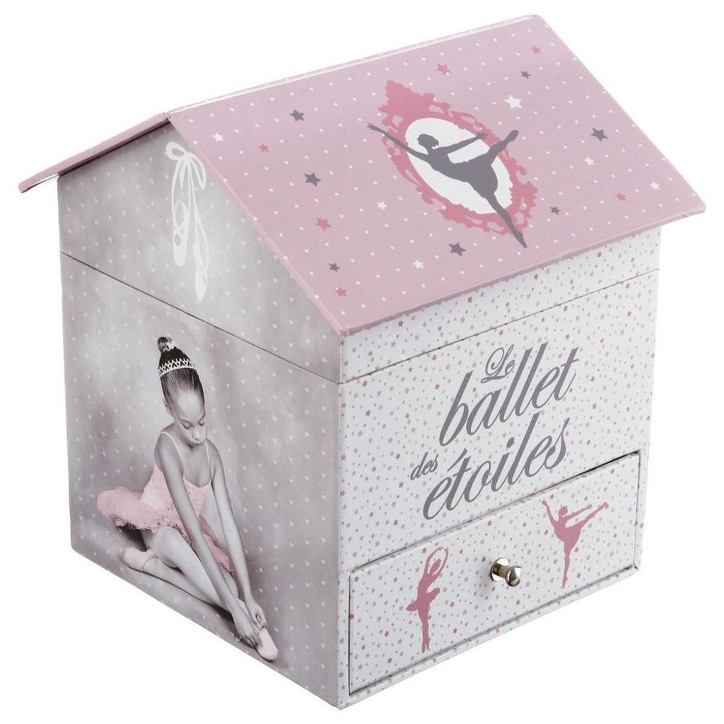 Kinder Schmuckkästchen mit Ballerina rosa 14,5 x 16 cm Produktbild 