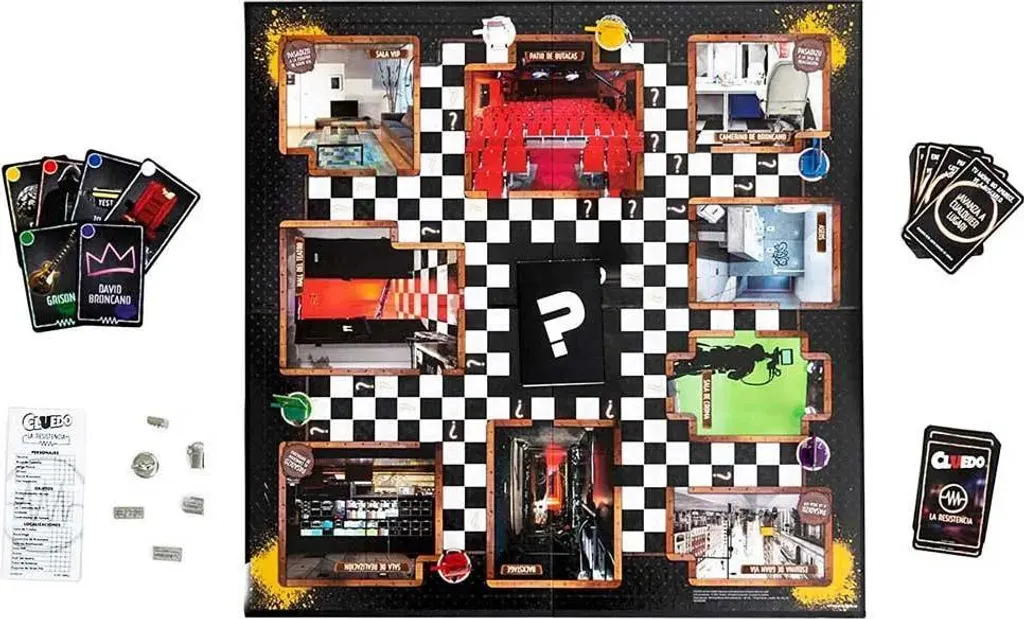 Cluedo Multicolore One Size - Jeu d'Enquête avec Accessoires Détails