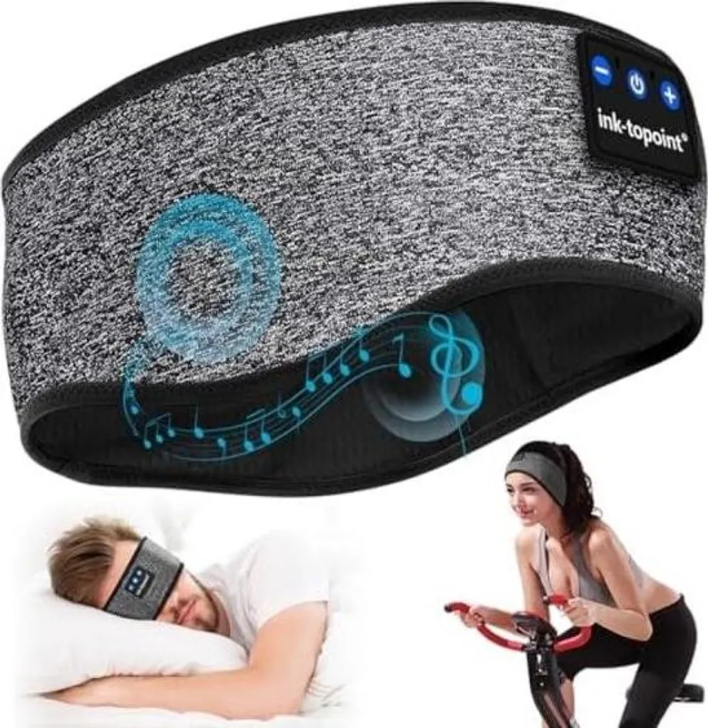Casque de sommeil Bandeau Bluetooth 3 en 1 avec Haut-parleurs HD Fins