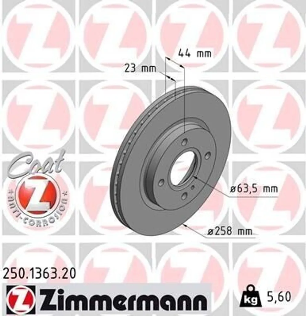 Disque de frein fonte carbone Zimmermann 250.1363.20 haute endurance