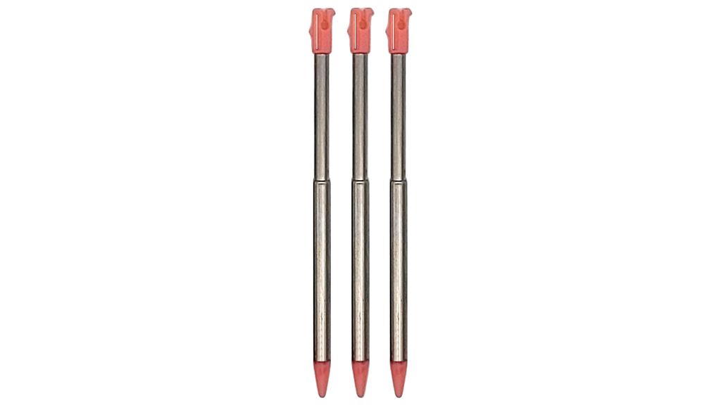 Nintendo 3DS Teleskopstifte NEU Touch Pen Drittanbieter Stylus ausziehbar 3x Rosa / Pink