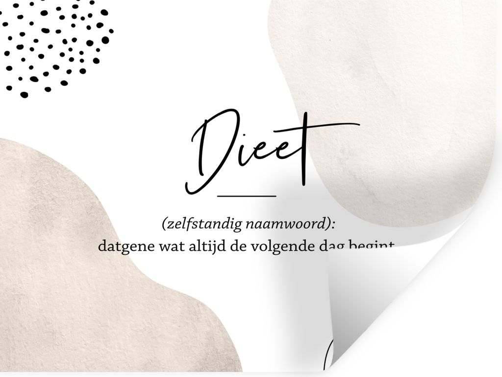 MuchoWow Wandtattoo Wandsticker Wandaufkleber Sprichwörter - Zitate - Diät - Wörterbuch - Diät Definition 40x30 cm Selbstklebend und Repositi...