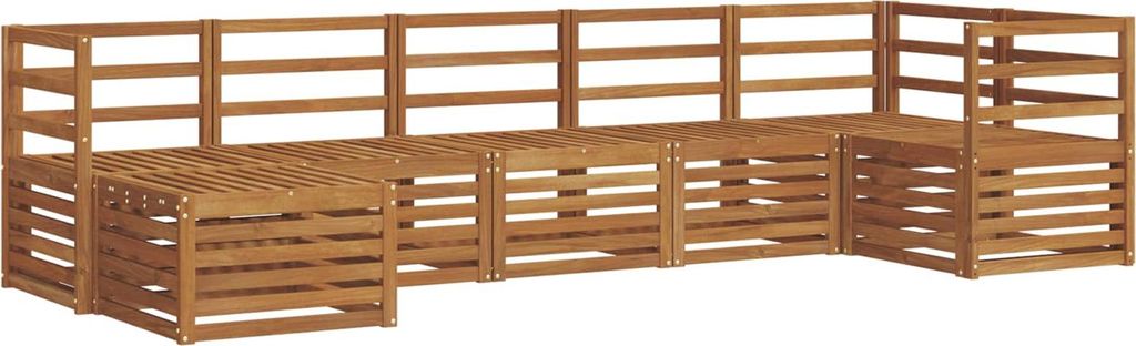 vidaXL Ecksofa Set 7 pcs Natur Massivholz Akazie