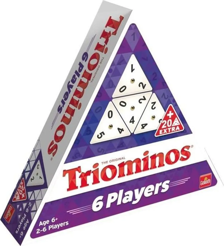 Triominos 6 Joueurs Goliath 60725 avec 121 Tuiles et 6 Chevalets Noirs