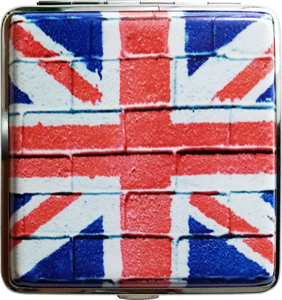 ZIGARETTENETUI England Fahne für 20 Zigaretten Leder Etui Zigarettenbox Case Zigarettendose Dose 75 (Graffiti)