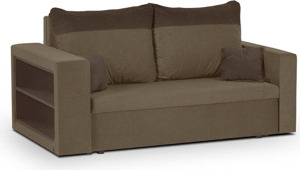 2-Sitzer-Sofa mit Schlaffunktion PABLO1 - Hellbraun/Dunkelbraun