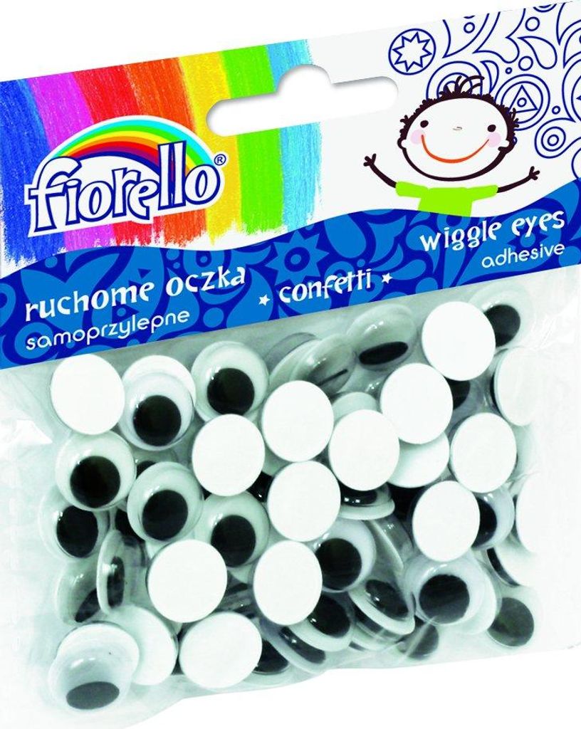Oczka samoprzylepne Confetti z ruchomymi źrenicami 12 mm 80 sztuk