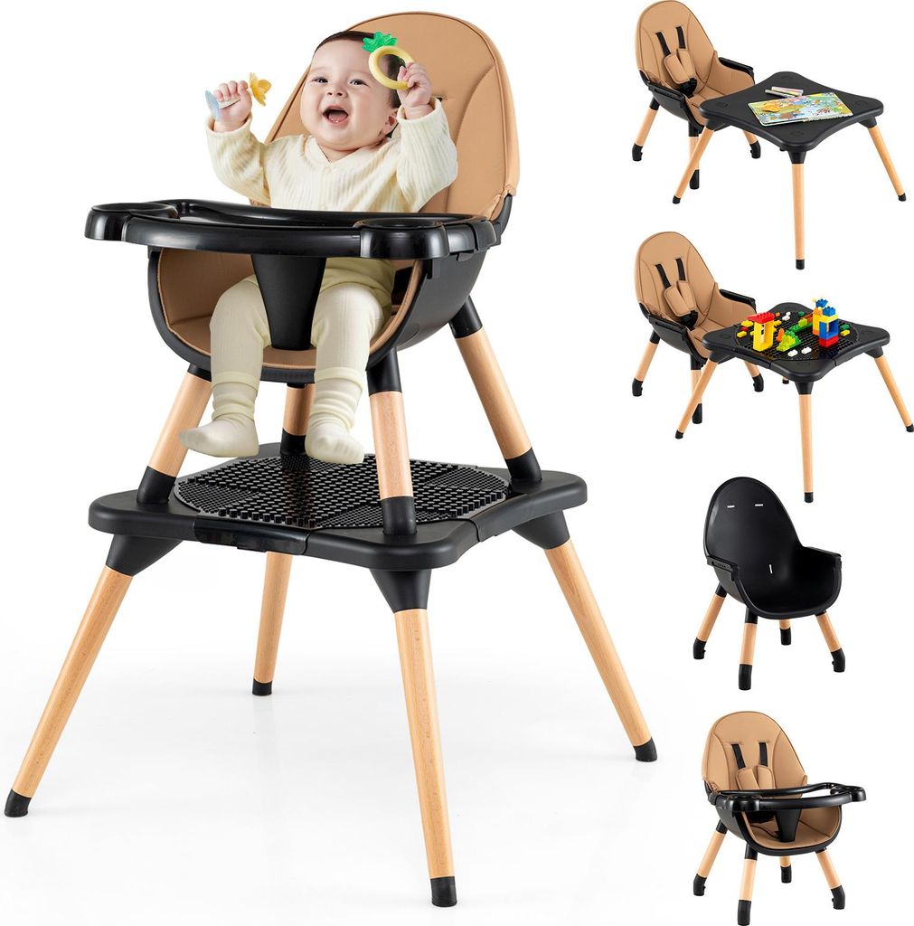 COSTWAY 6 in 1 Hochstuhl Baby, Kinderhochstuhl mit Produktbild 