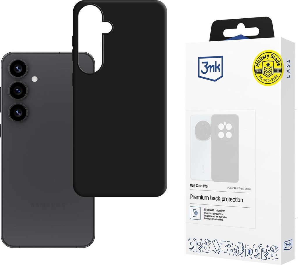 3mk Schutzhülle Matt Case Cover für Samsung Galaxy S25 schwarz Backcover