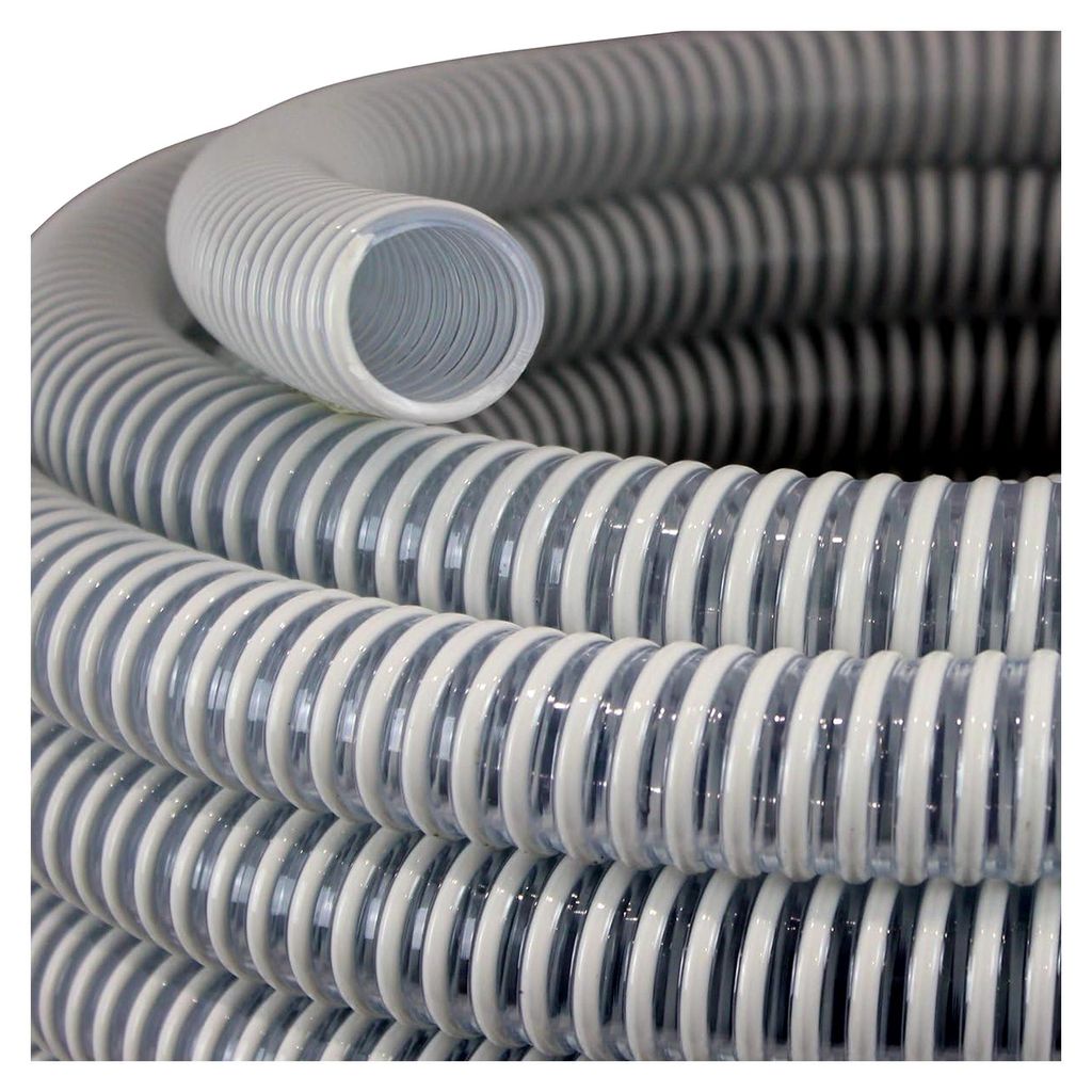 Saugschlauch/Druckschlauch, Ali-Flex, Durchmesser 51 mm, Länge 5 m, Weiß/Transparent