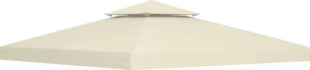 Toile de Rechange pour Tonnelle 3x3m, Toit de Pavillon en Polyester Blanc