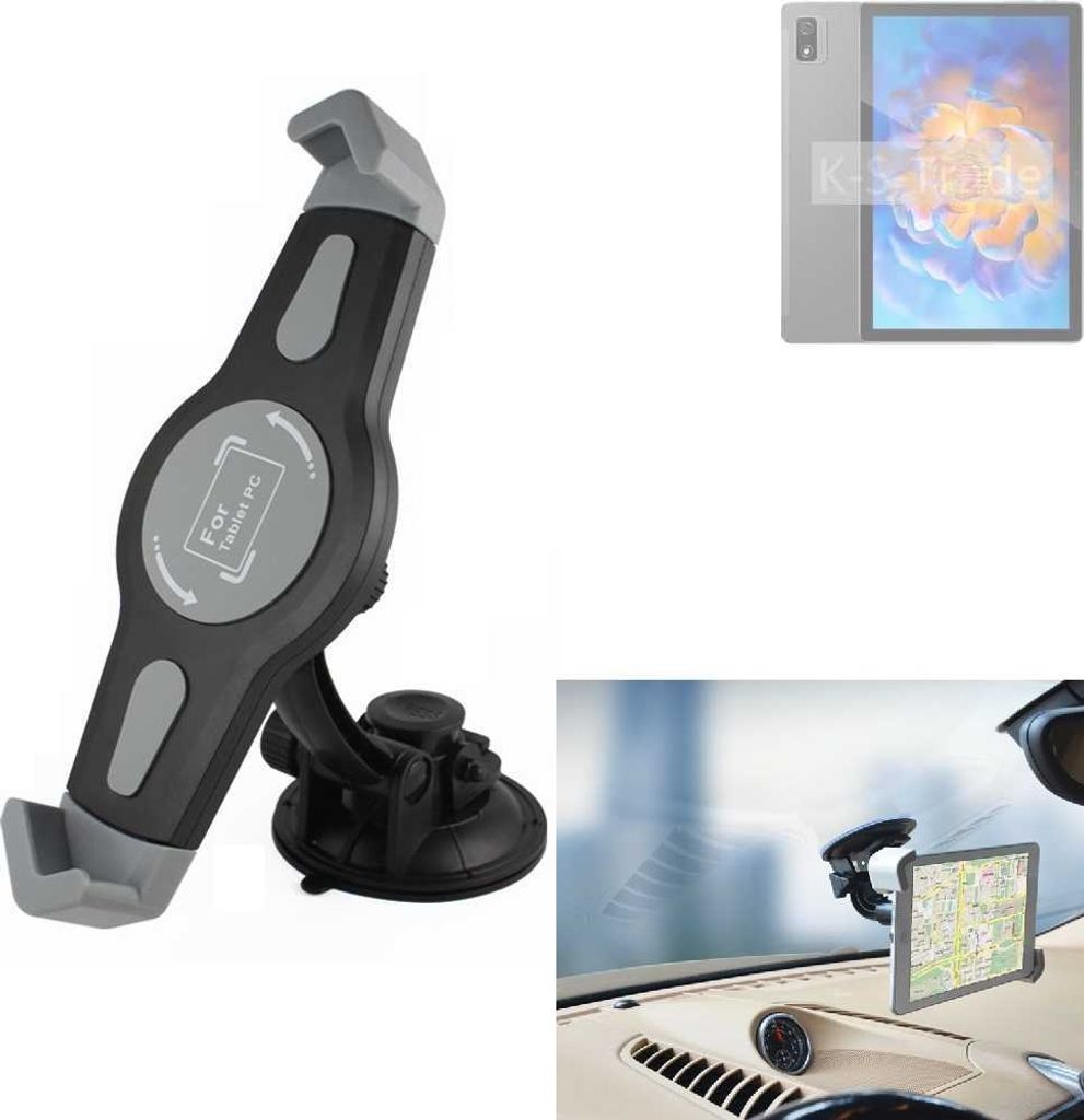 K-S-Trade Scheiben-Halterung für Tablets kompatibel mit Blackview Tab 12 Pro KFZ Tablet Saugnapf Auto Halterung Windschutzscheibe Holder Halter