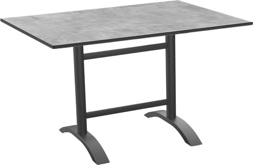 Gastro Outdoor Terrassentisch Rene Double | klappbar | 120x70 cm | HPL Compact Beton Grau | Germany