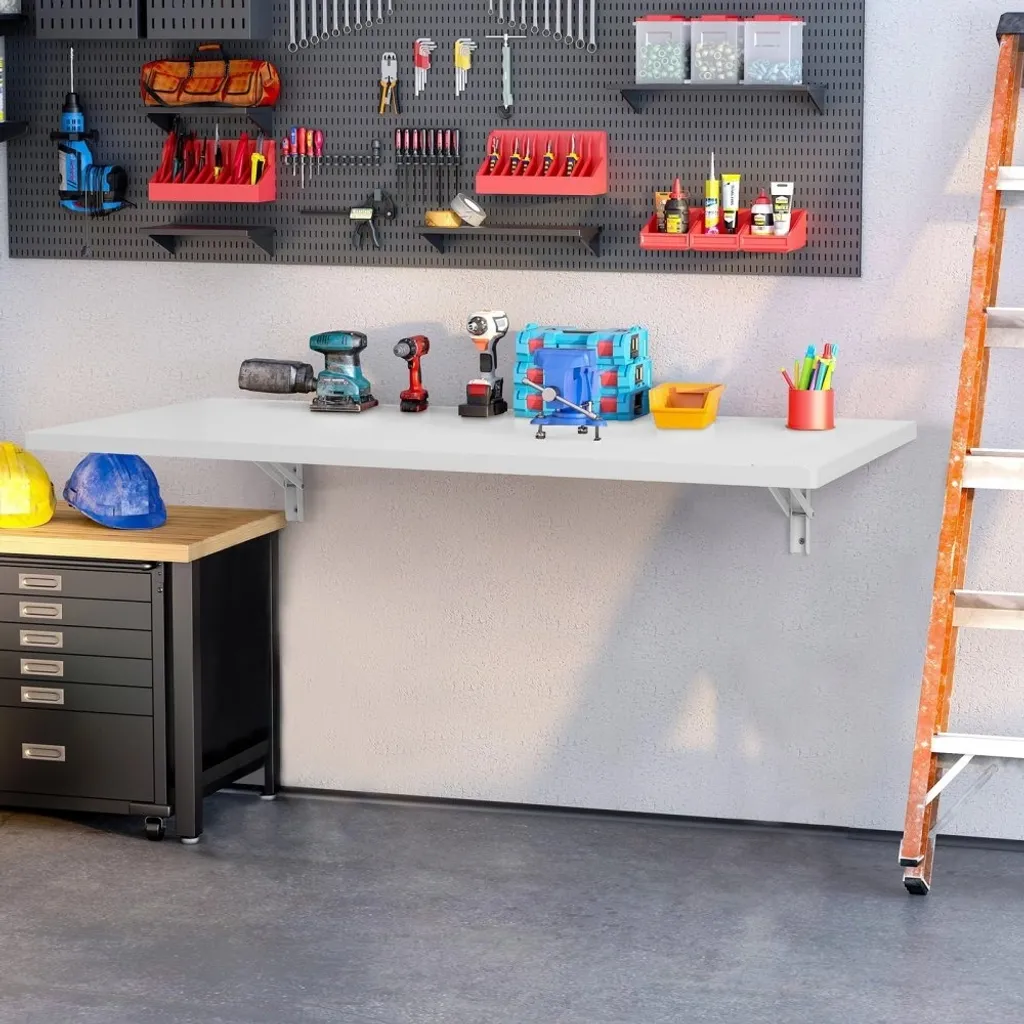 Table murale peu encombrante 120x50 - Solution gain de place repliable - 8