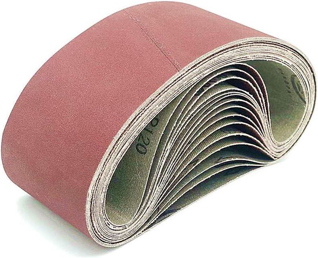 Schleifband, 100 x 610 mm Aluminiumoxid-Polierschleifband für Metall und Holz, 3 x 80 mm Set Schleifbänder für Bandschleifer (10 Stück)