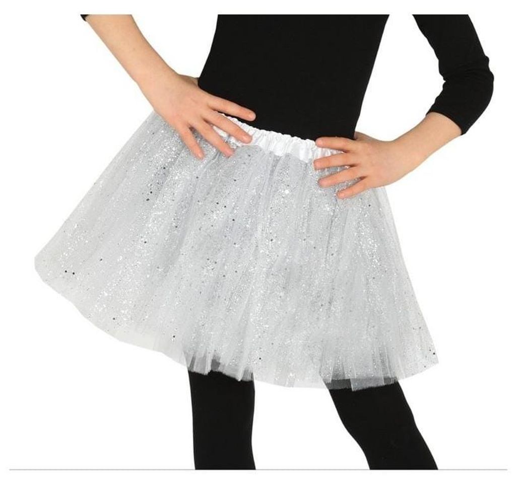 Tutù bianco con glitter per bambini di circa 30 cm Immagine del prodotto 
