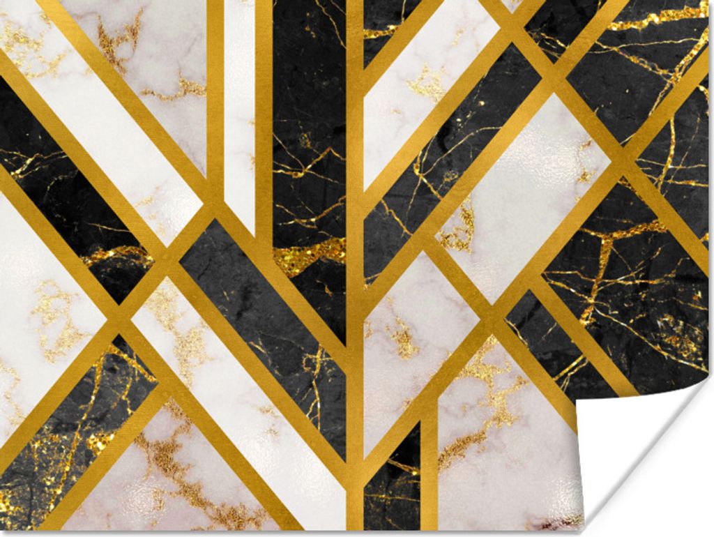 MuchoWow Poster Marmor - Gold - Luxus 160x120 cm - Foto Plakat