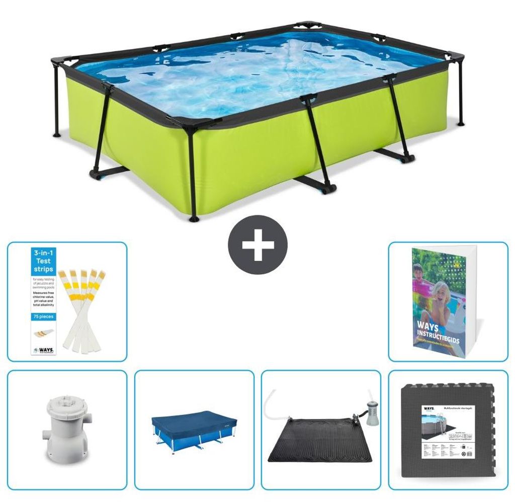 Exit Pool Rechteckig - 300x200x65 cm - 7-teilig S227