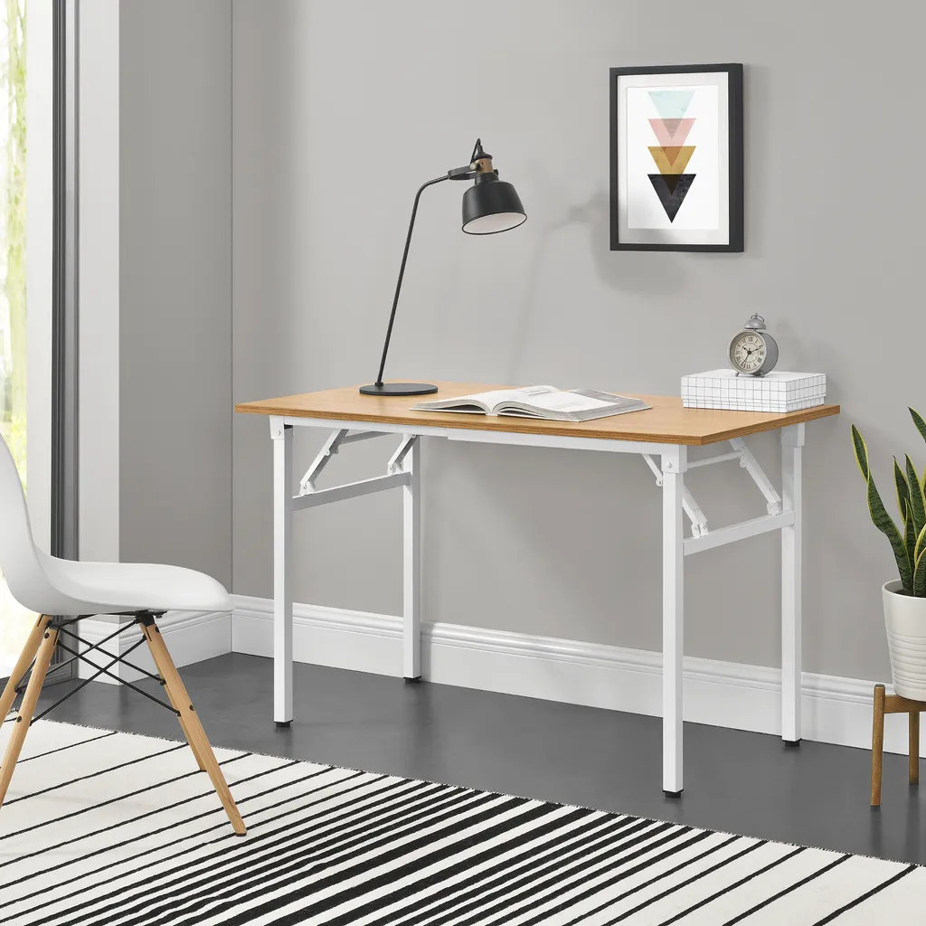 Tavolo Pieghevole Design 120x60cm [neu.haus]® Faggio e Bianco - 2