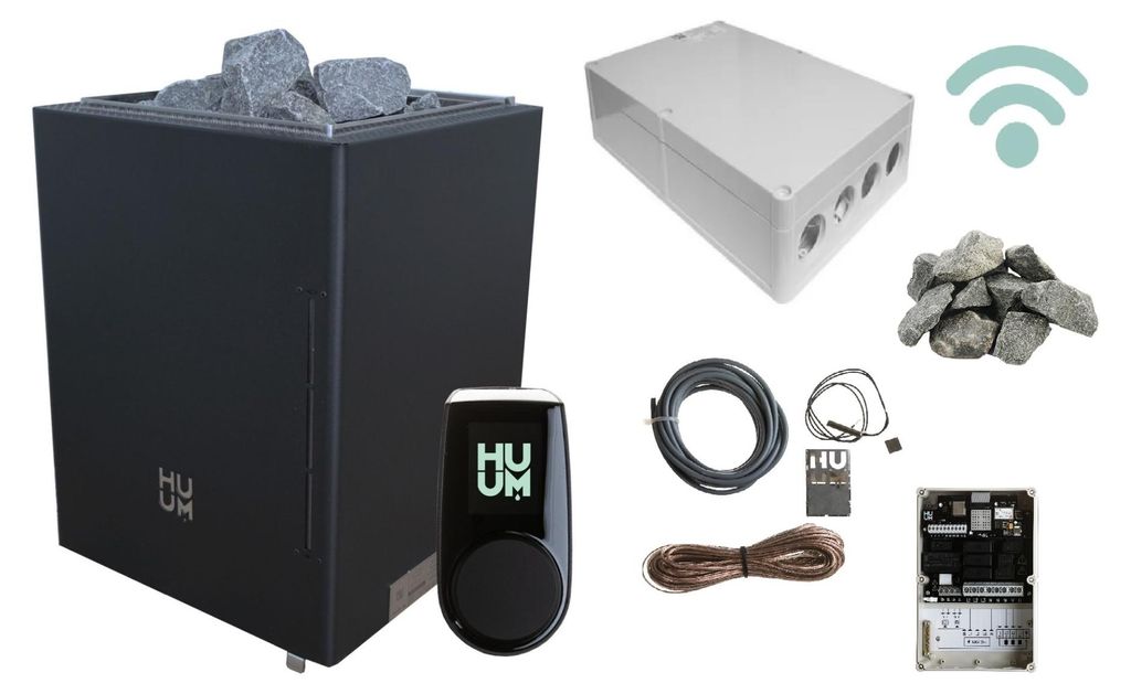 Saunaofen 9kW HUUM CORE WALL COMBI 9kW -Ofen +Steuergerät HUUM UKU WIFI App